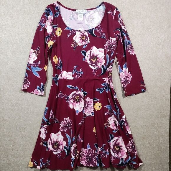 Planet Gold Juniors Floral A-line Dress #4 - Picture 2 of 5